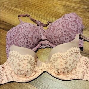 Victoria's Secret Bra Bundle- Mauve and Peach
